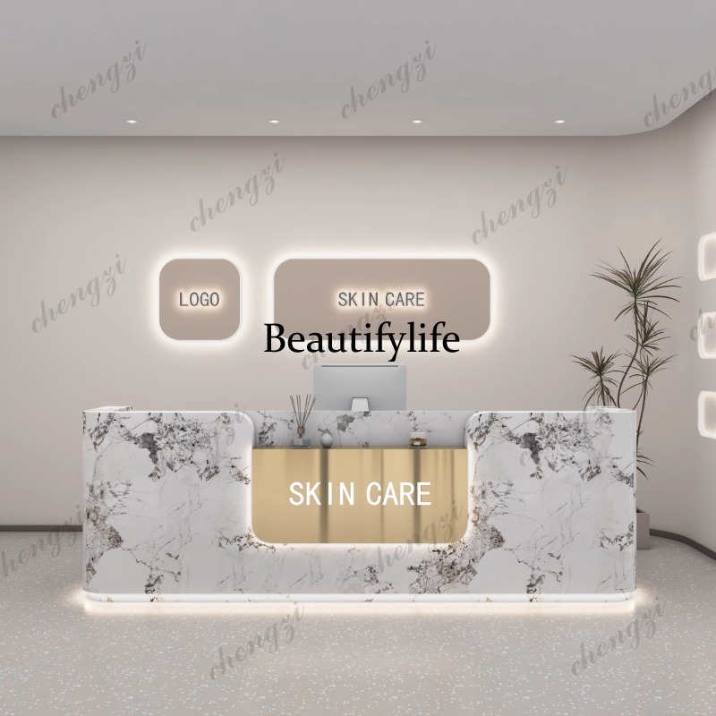 A68 Logo Beauty Reception Desk - Office Furniture Logo 评论和价格