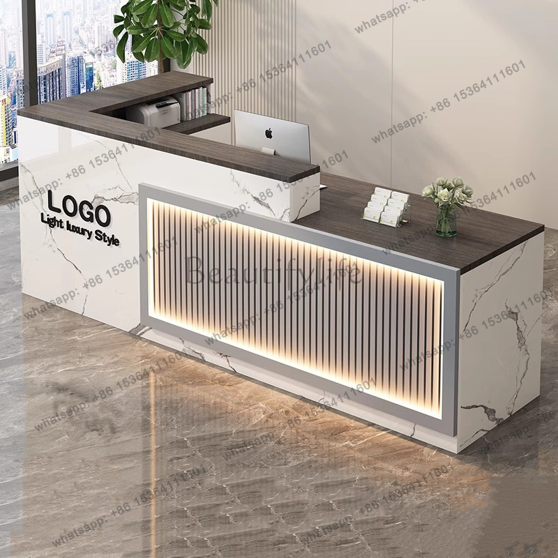 Luxury Simple Reception Desk L - Office Furniture Logo 评论和价格