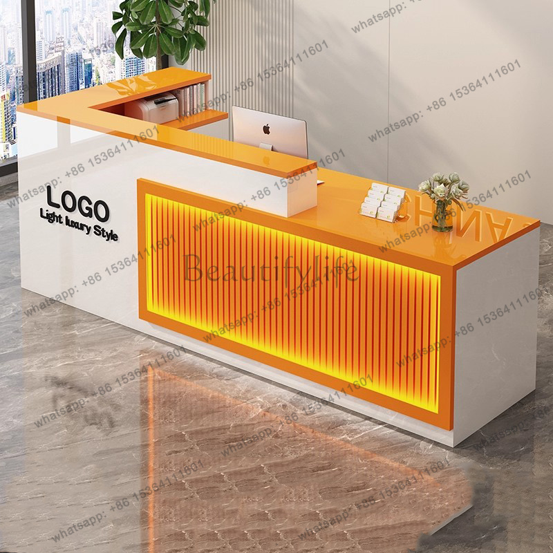 Luxury Simple Reception Desk L - Office Furniture Logo 评论和价格